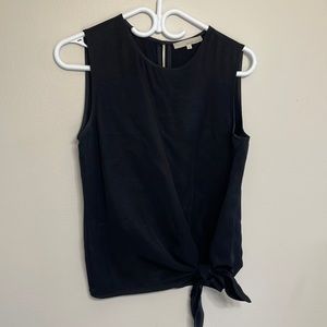 Monk and Lou side tie shirt in black